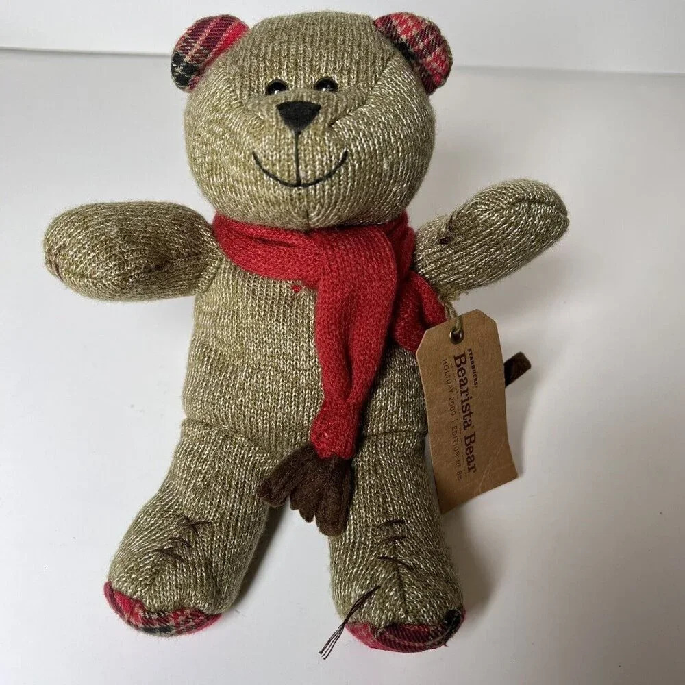 Starbucks Bearista Plush Teddy Bear 2009 Holiday Edition Bean Filled‎ Animal Toy